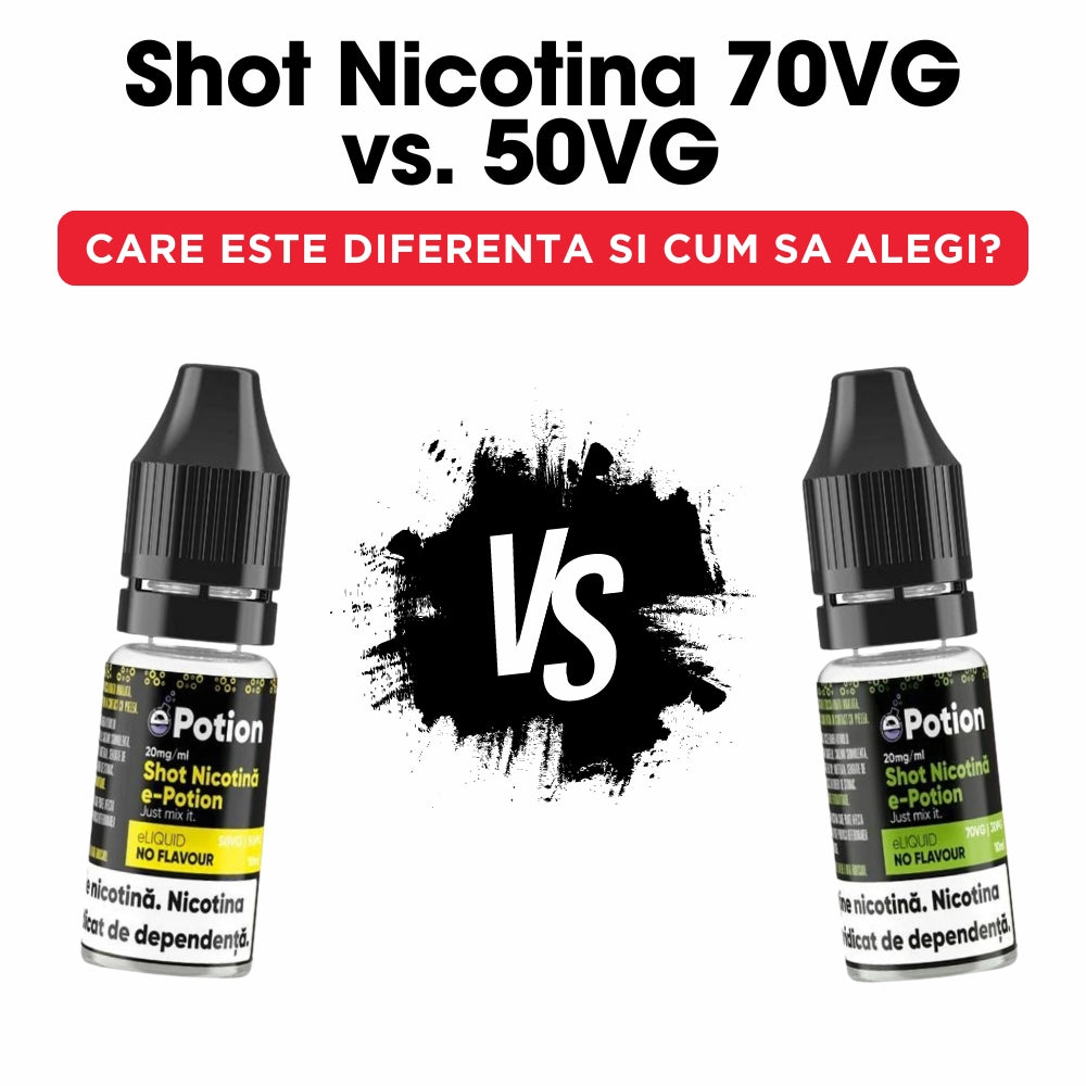 Shot Nicotina 70VG vs. 50VG: Care este diferenta si cum sa alegi?