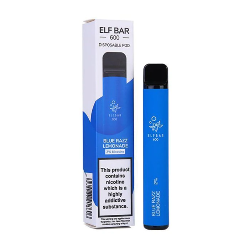 Elf Bar Vape Blue Razz Lemonade, 2% Nicotina, 600 Pufuri