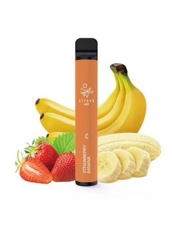 Elf Bar Strawberry Banana, 2% Nicotina, 600 Pufuri