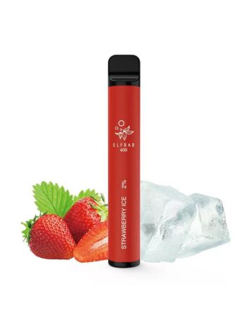 Elf Bar Strawberry Ice, 2% Nicotina, 600 Pufuri
