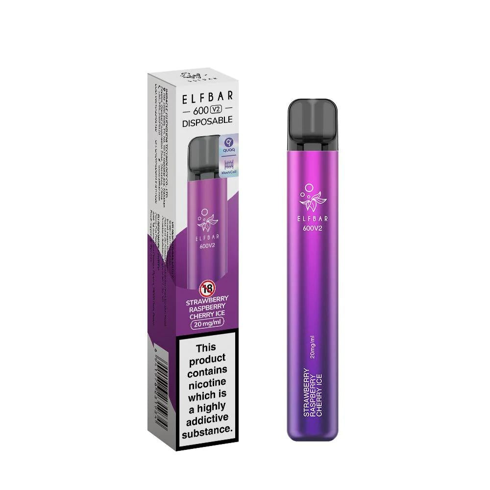 Elf Bar 600V2 - Strawberry Raspberry Cherry Ice