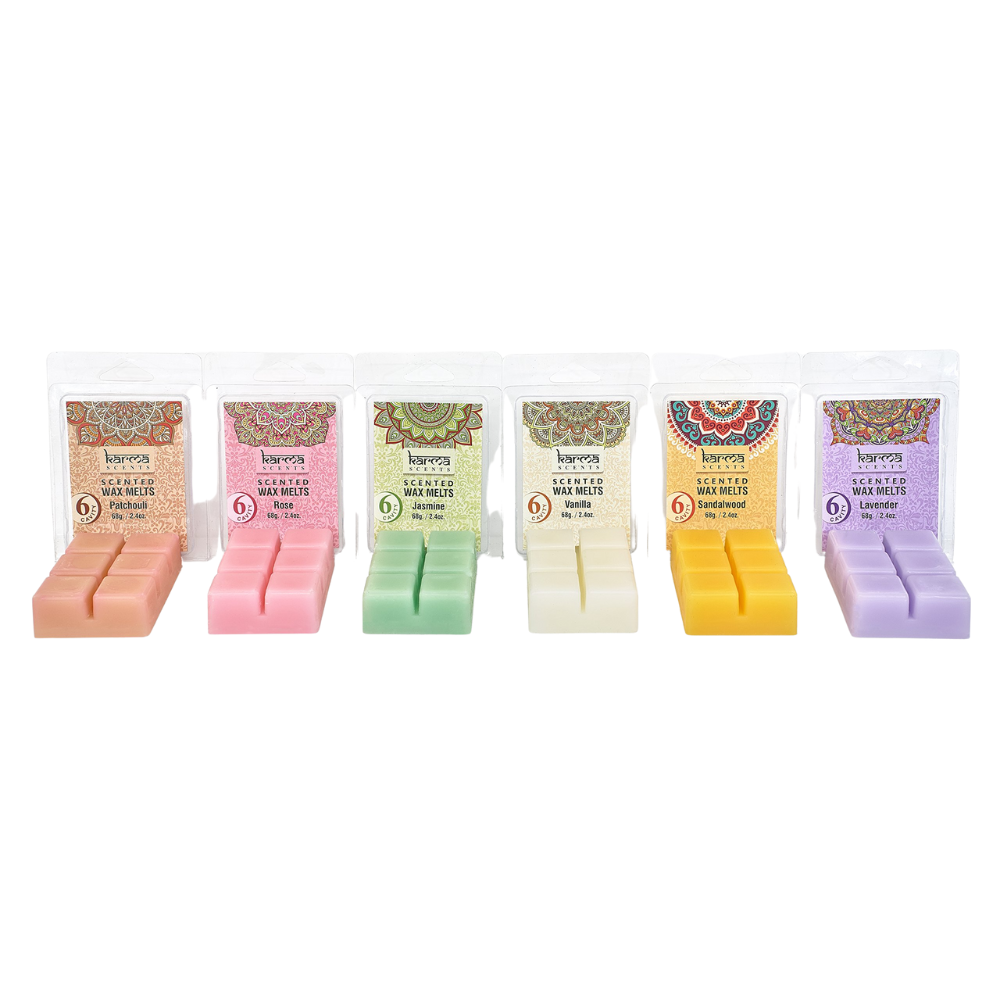 Cuburi Ceara Parfumata Karma pentru Aromaterapie, 68gr, 6 Buc, Diverse Arome