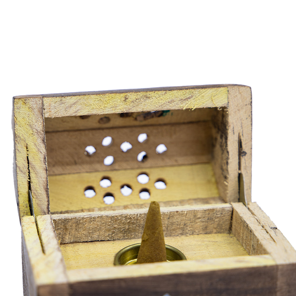 Set Cutie de Lemn cu 10 Conuri Parfumate și Suport, Sandalwood -  Karma Scents